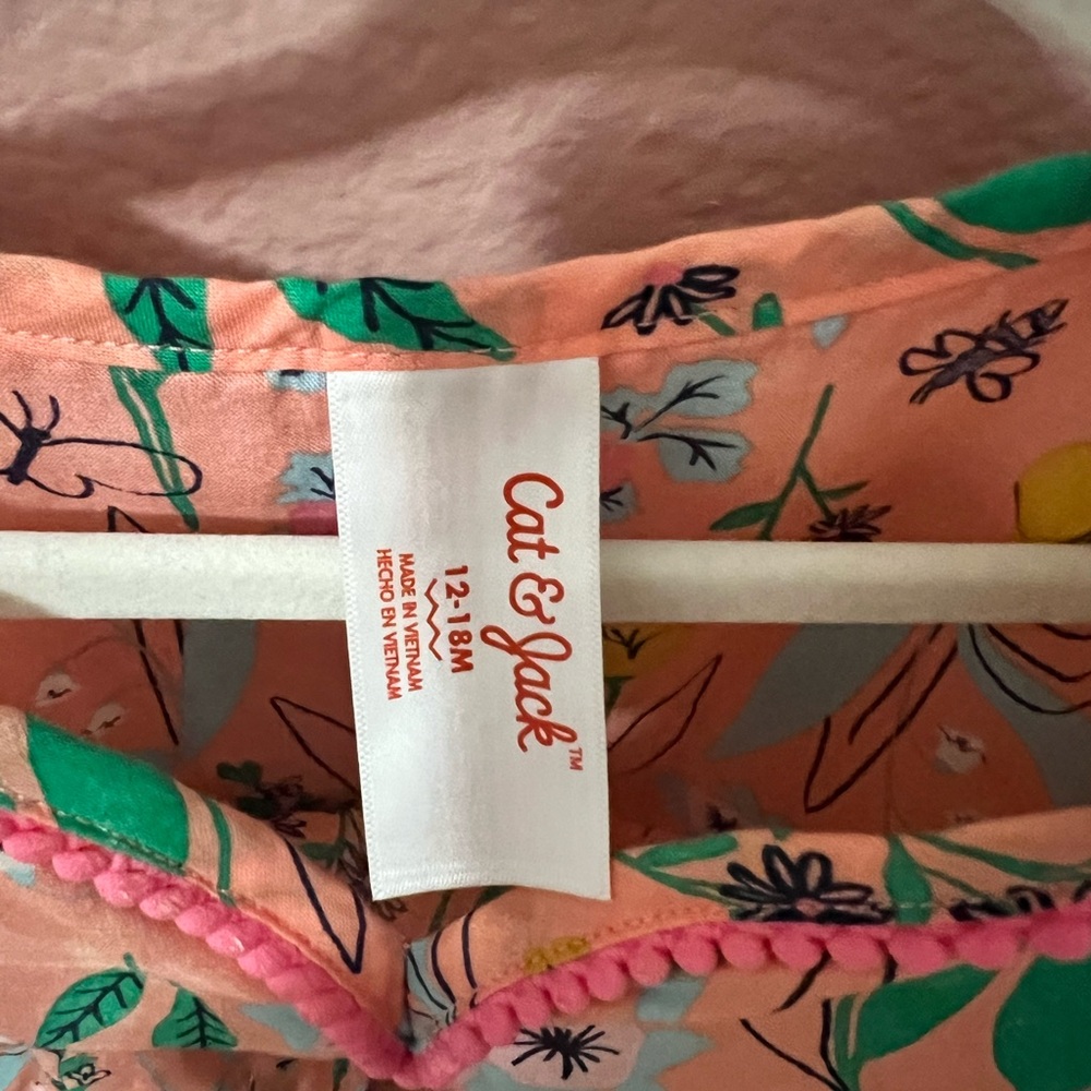 Cat & Jack Pink Floral Poncho Style Swim Cover - Picture 3 of 3
